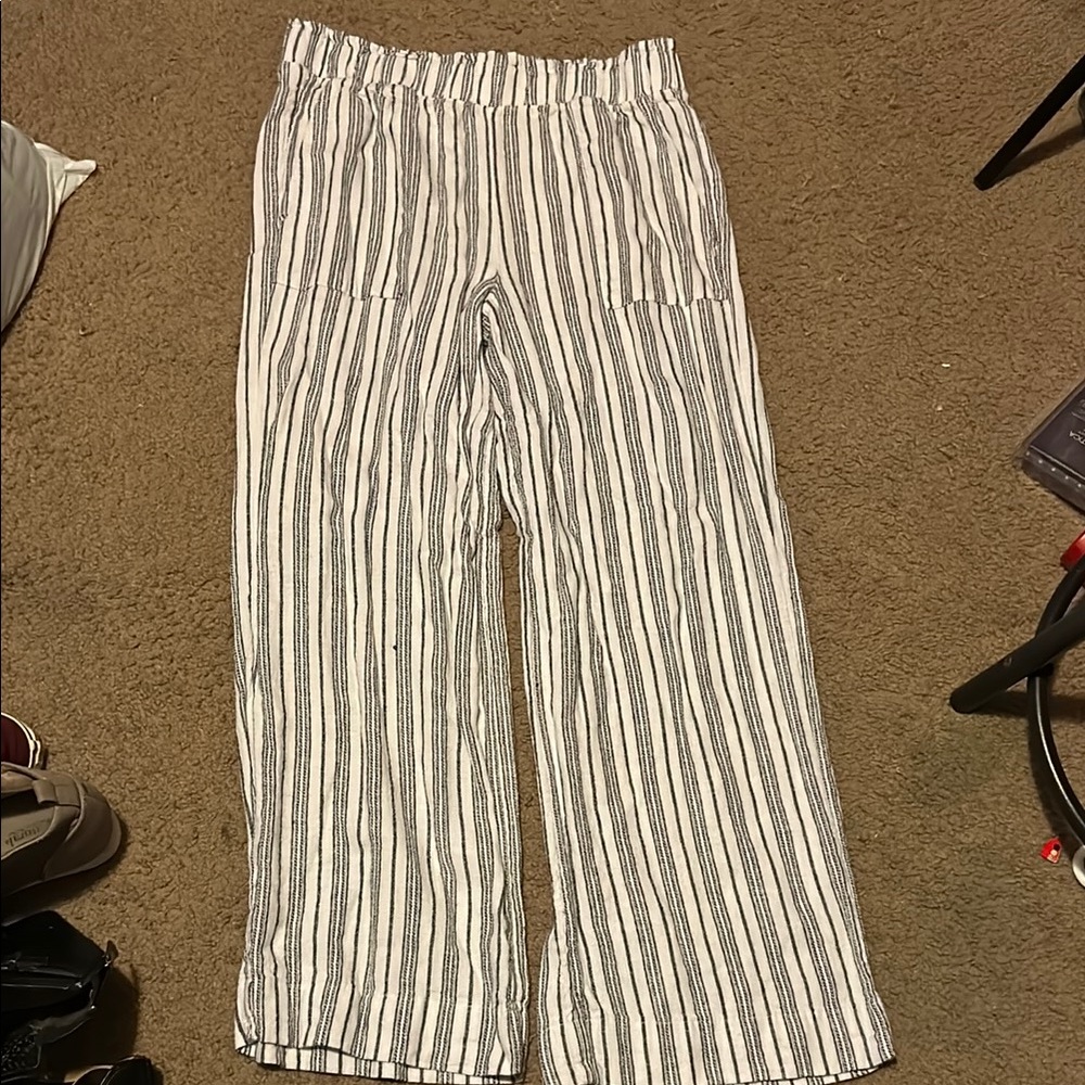 Striped Wide-Leg Pants